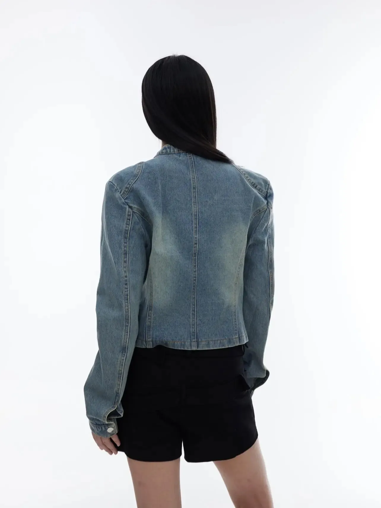 【23s August.】Embroidered Washed Denim Jacket