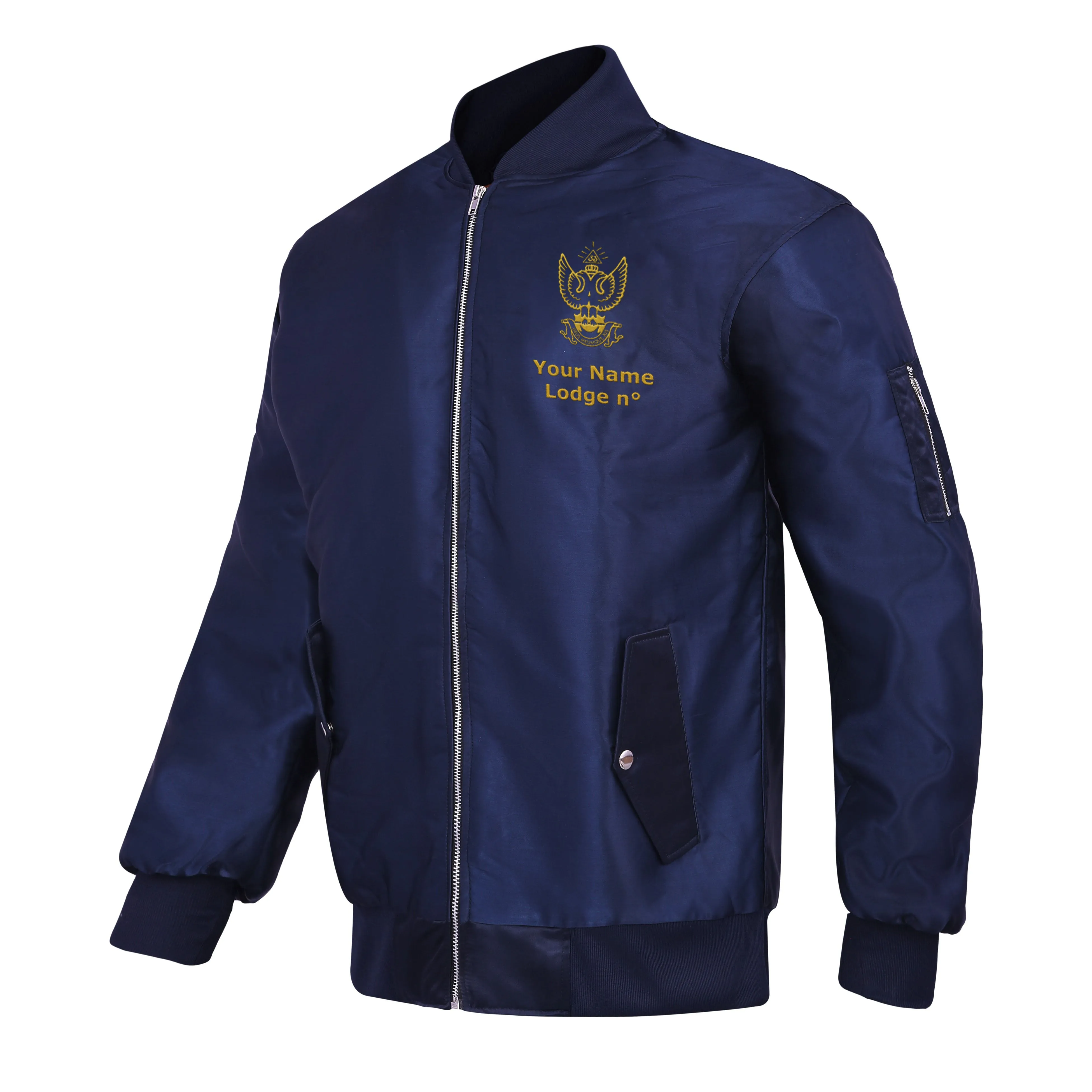 33rd Degree Scottish Rite Jacket - Wings Up Nylon Blue Color With Gold Embroidery