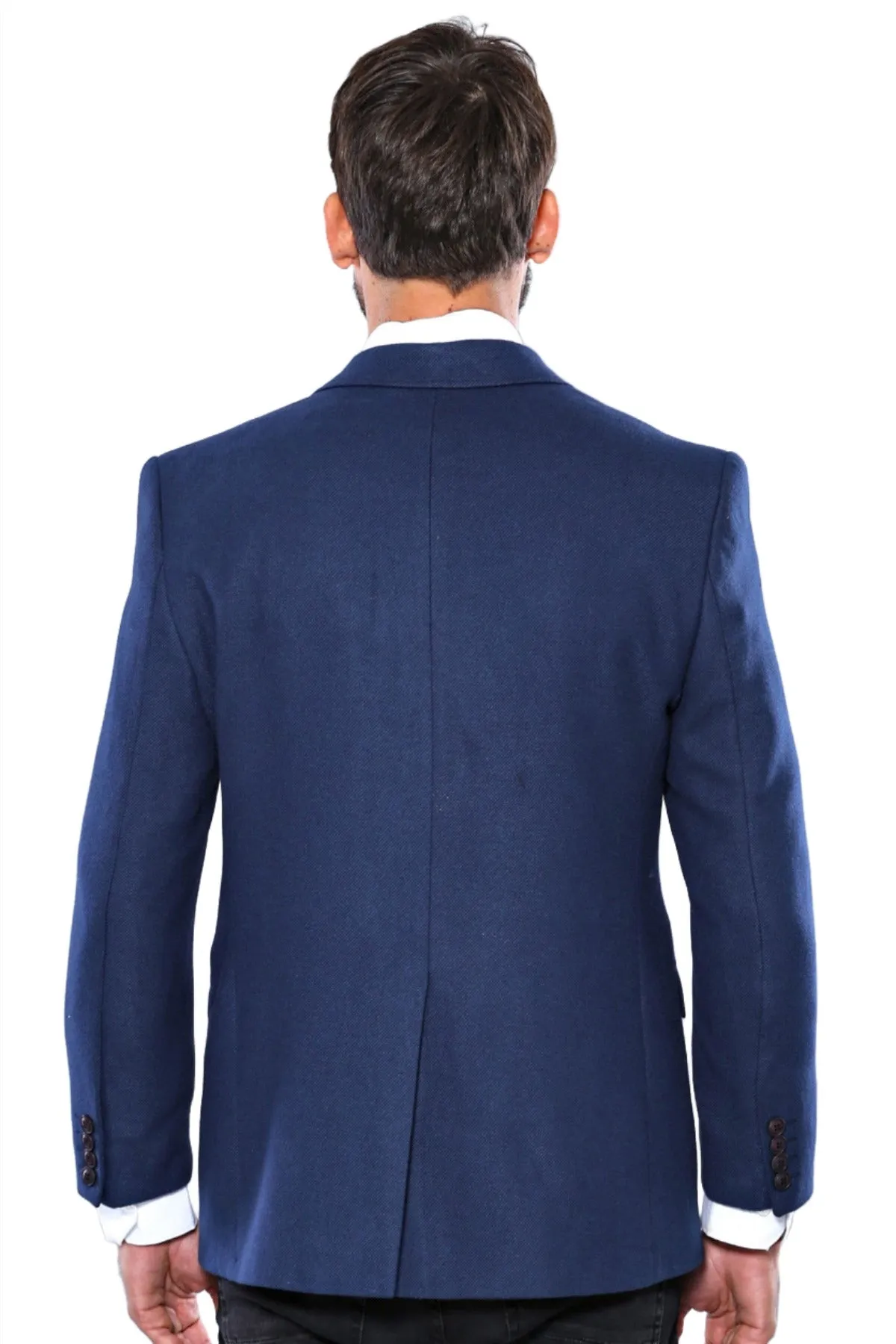 4 Drop Cachet Sax Blue Men Blazer - Wessi