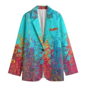 All-Over Print Women's Leisure Blazer | 245GSM Cotton summer vibes print