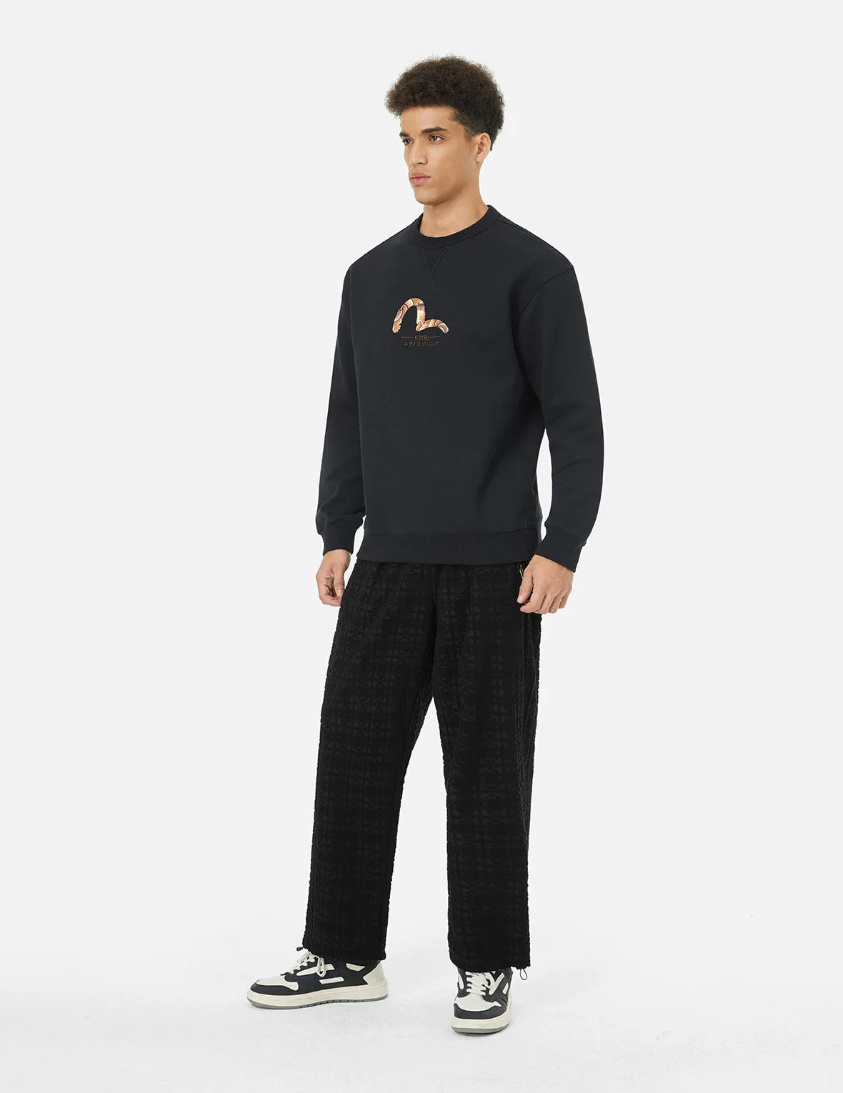 Allover Kamon Jacquard Relax Fit Sweatpants