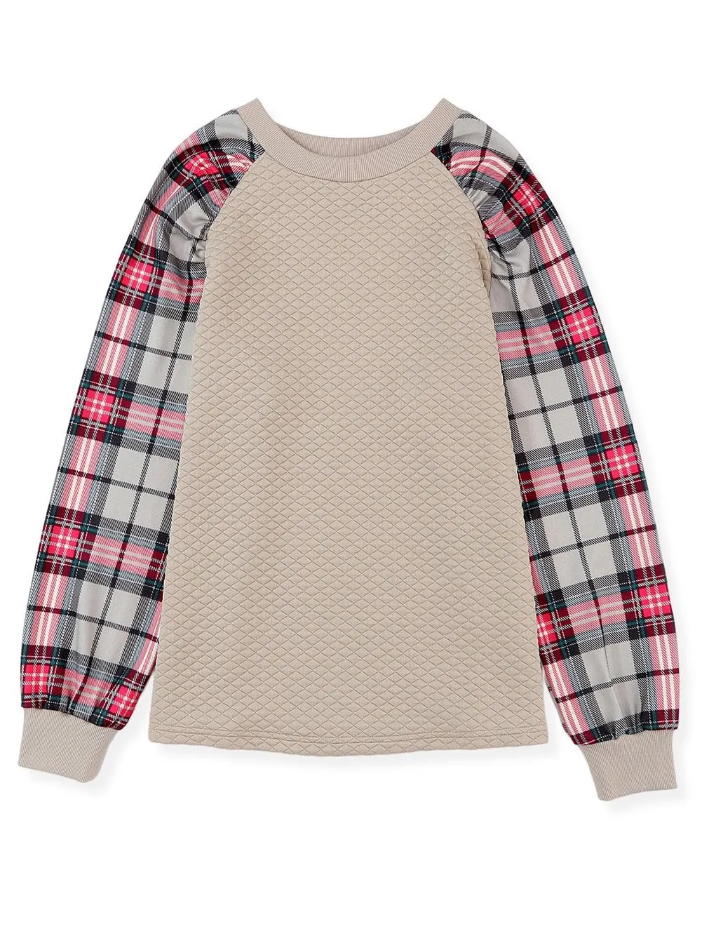 Alluring Plaid and Knit Pullover