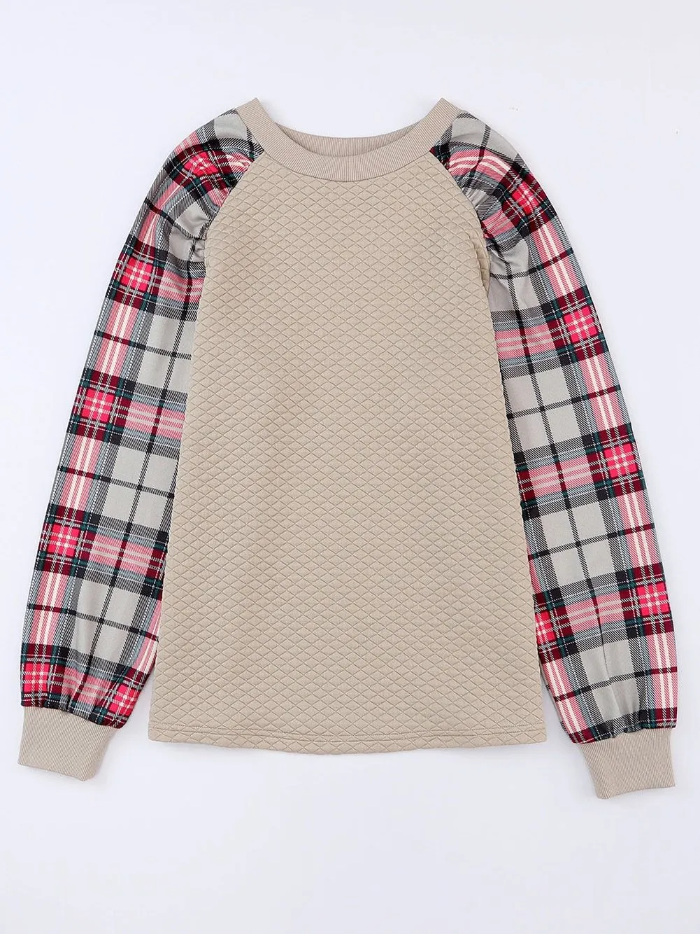 Alluring Plaid and Knit Pullover