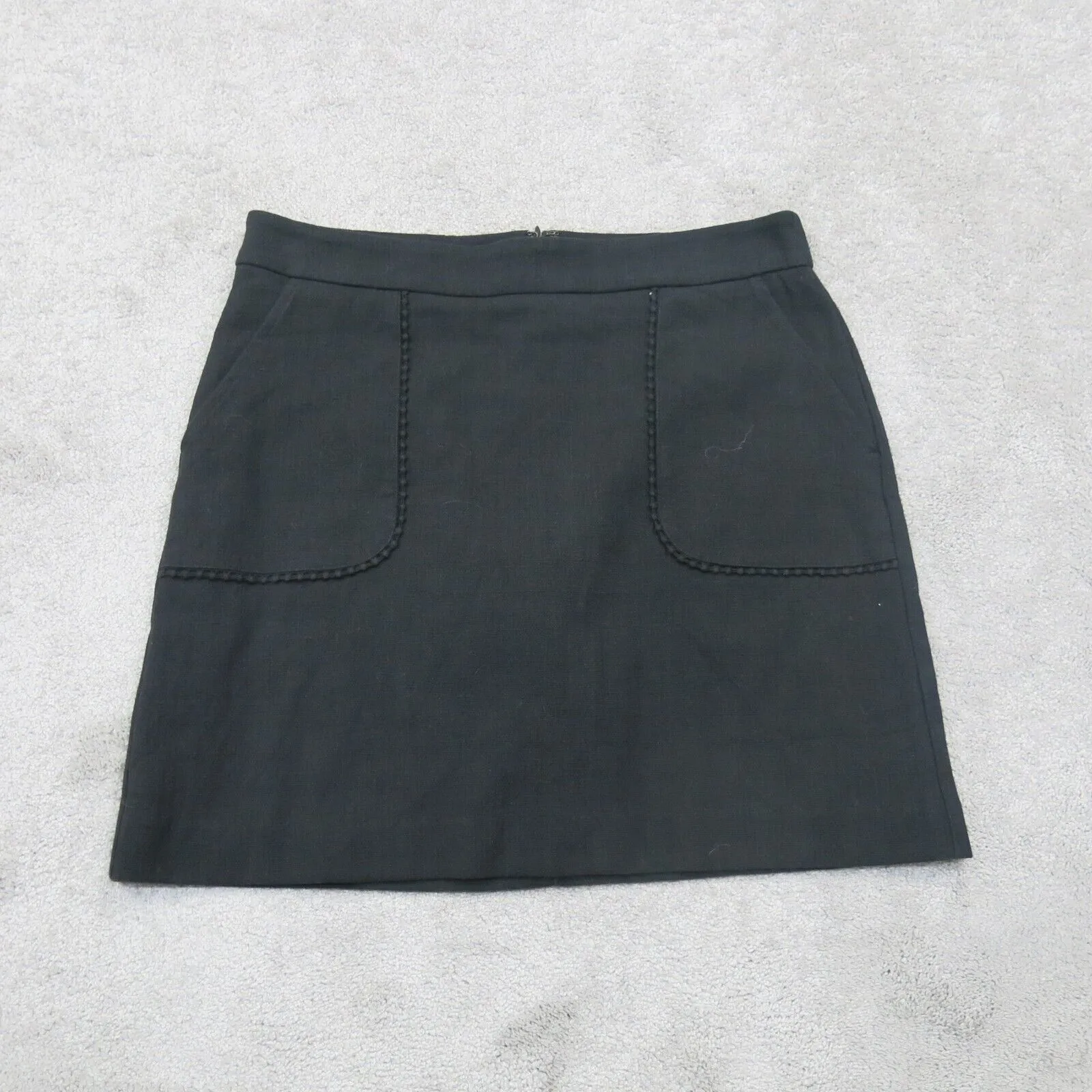 Ann Taylor Loft Women Pencil & Straight Mini Skirt Stretch Back Zip Black Size 8