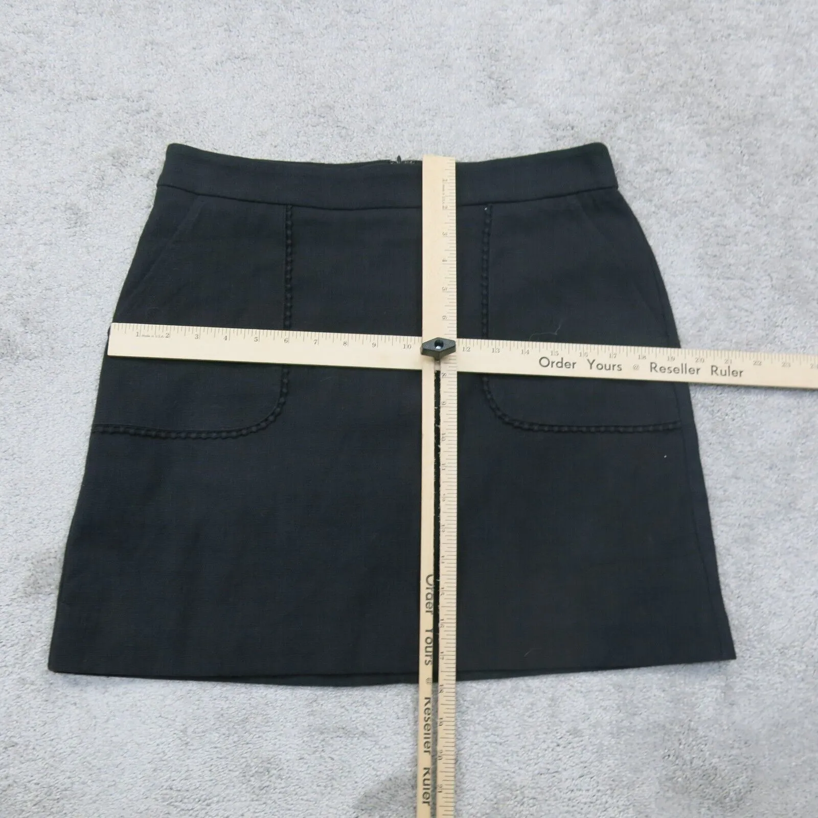 Ann Taylor Loft Women Pencil & Straight Mini Skirt Stretch Back Zip Black Size 8