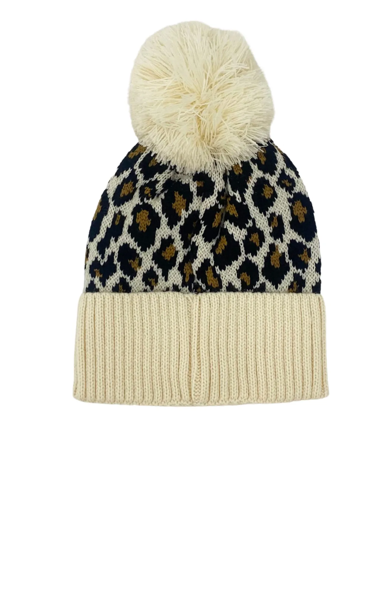 Annie Leopard Beanie Beige