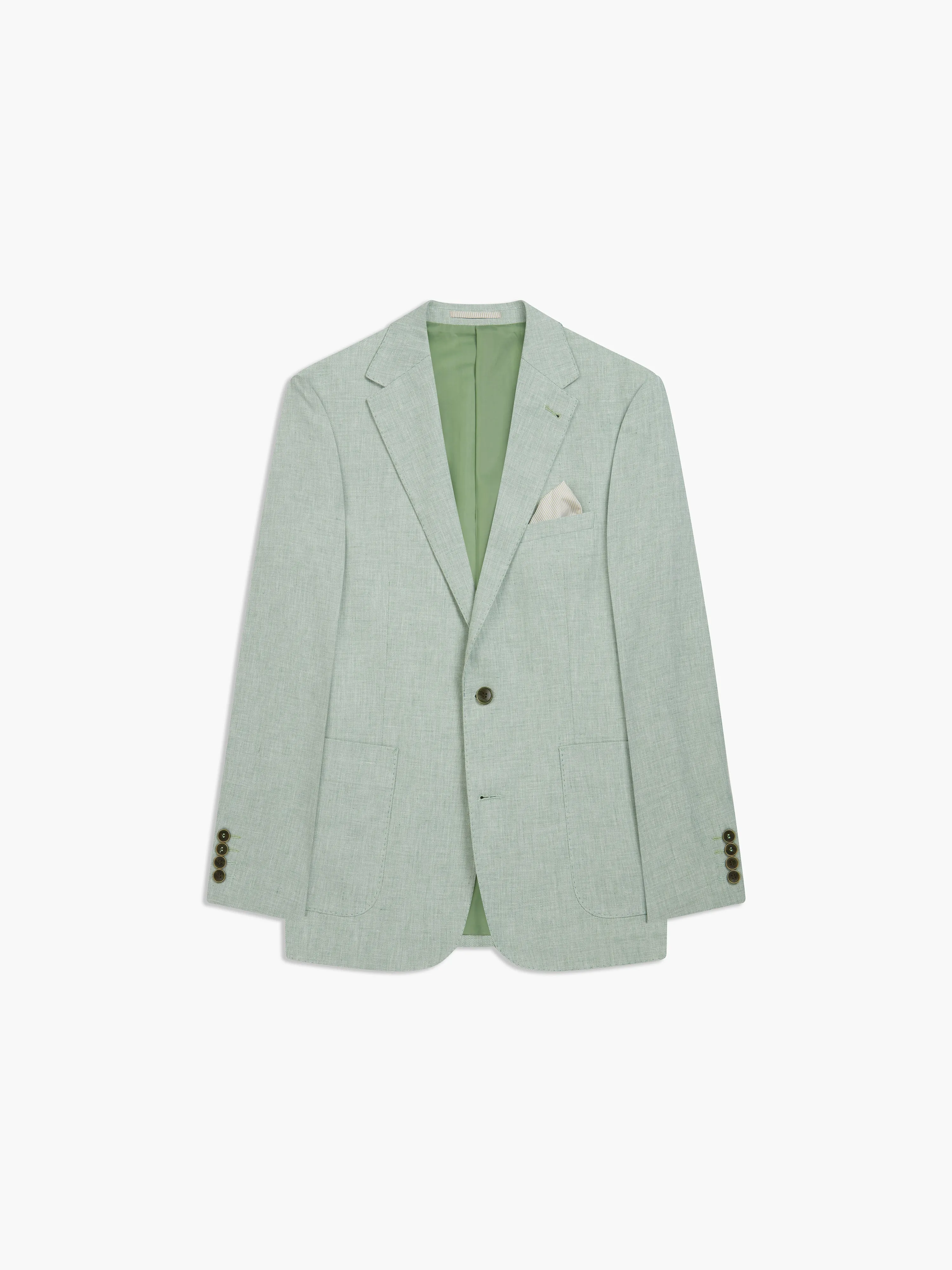 Archer Linen-Blend Slim Light Green Suit Jacket