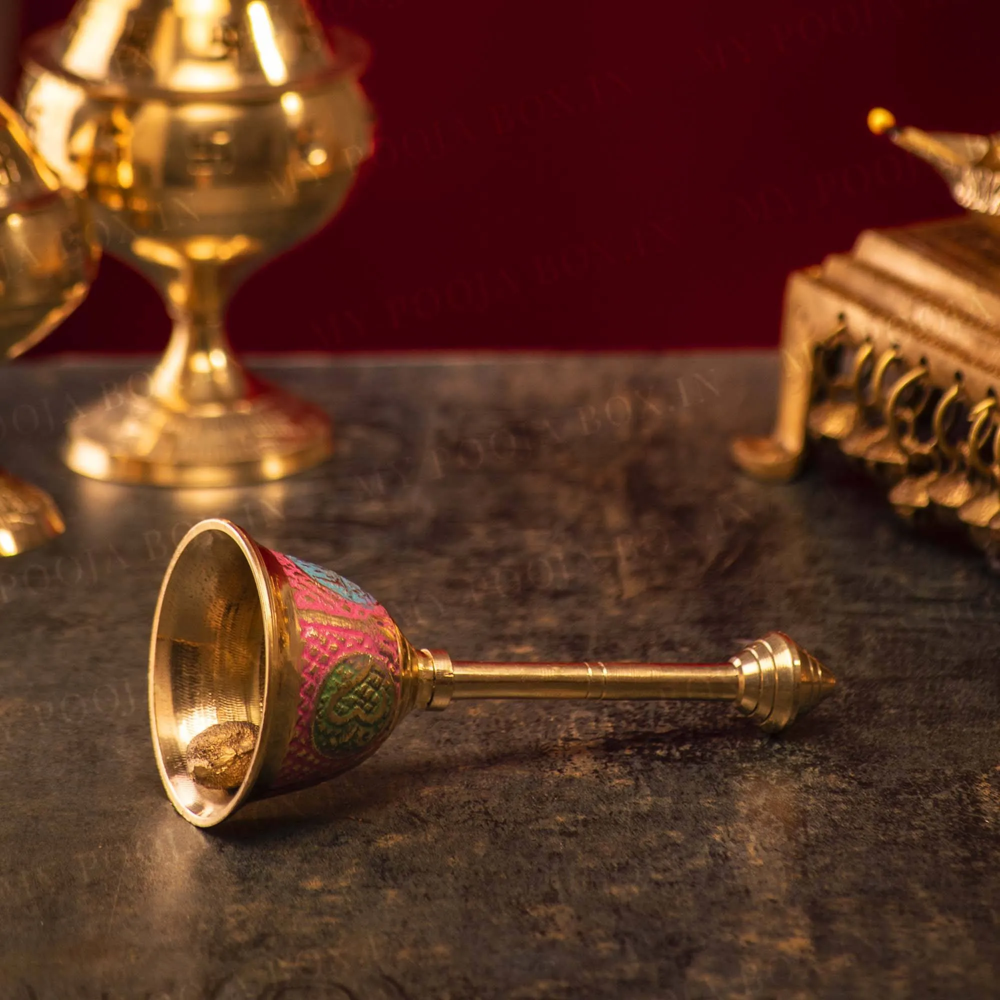 Artistic Om Swastik Brass Pooja Bell