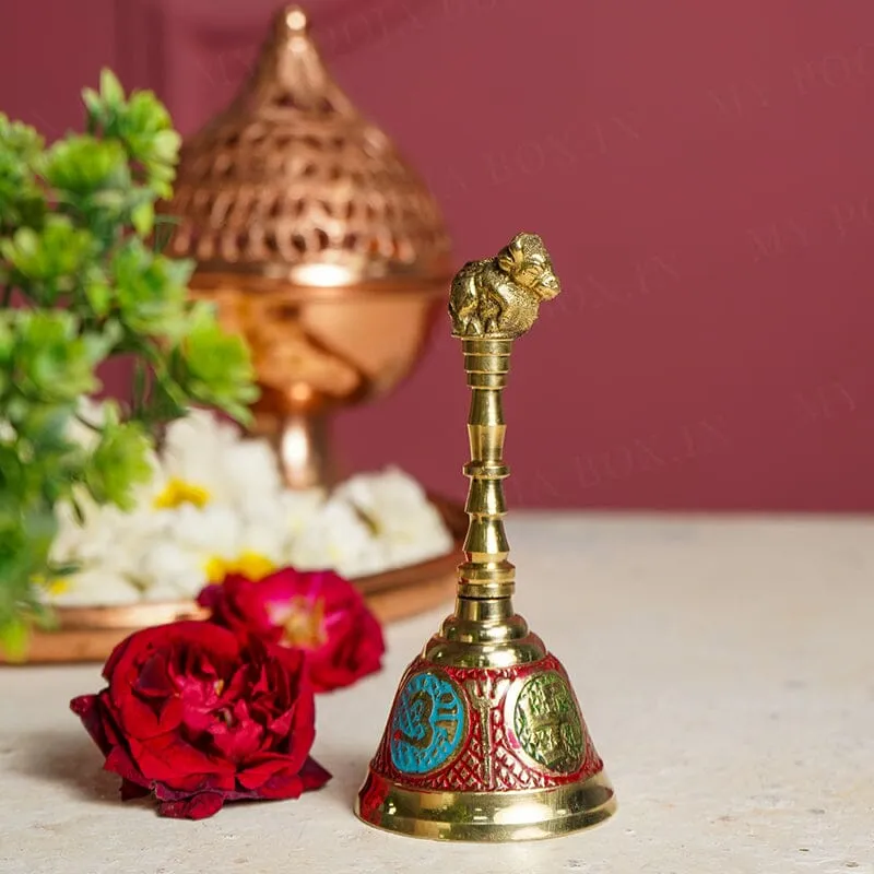 Artistic Om Swastik Brass Pooja Bell