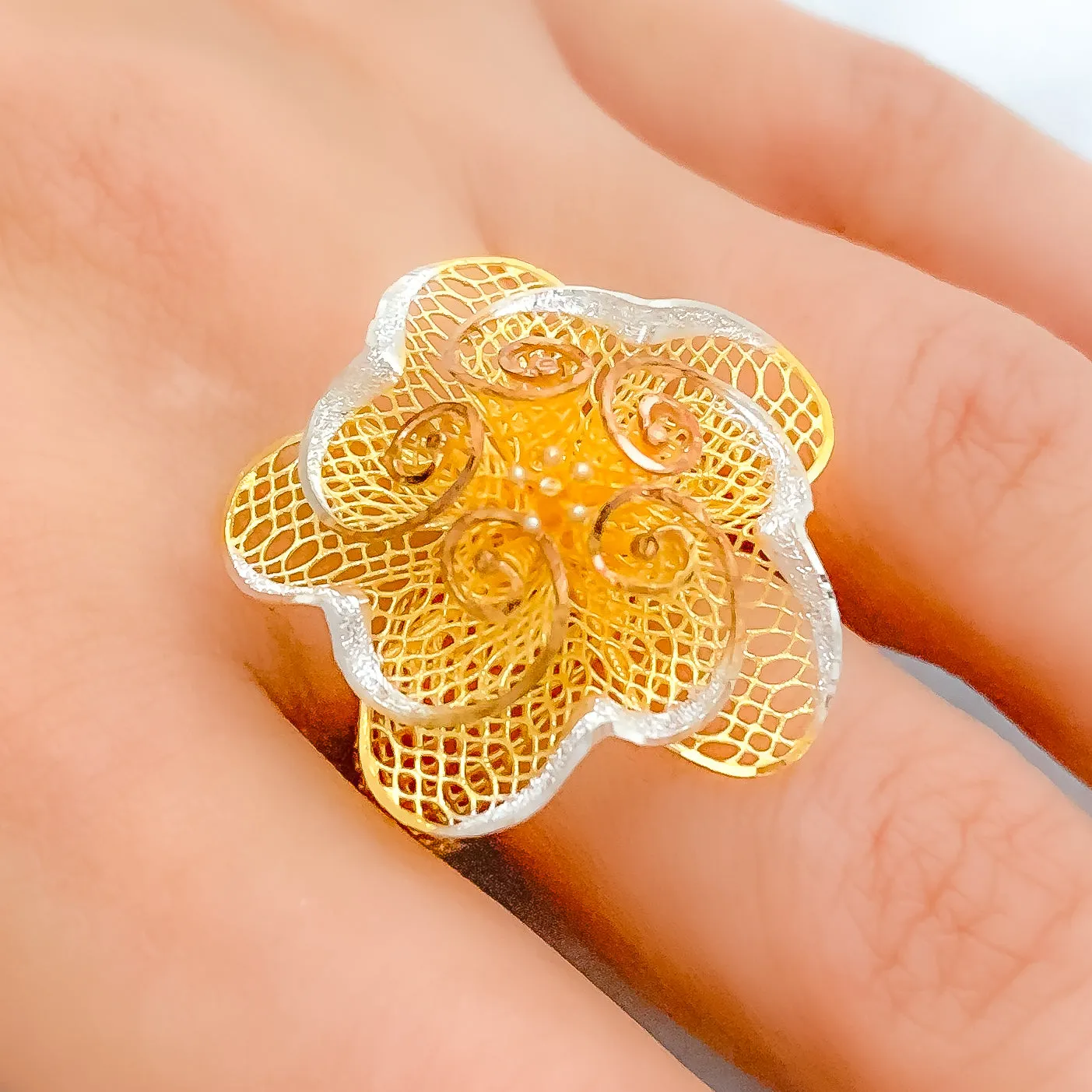 Artistic Spiral Petal Ring