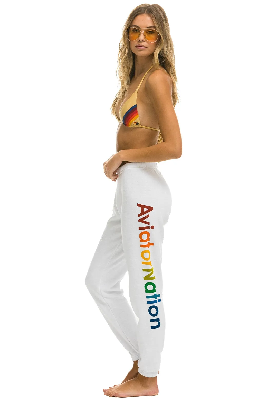 AVIATOR NATION LA JOLLA SWEATPANTS - WHITE