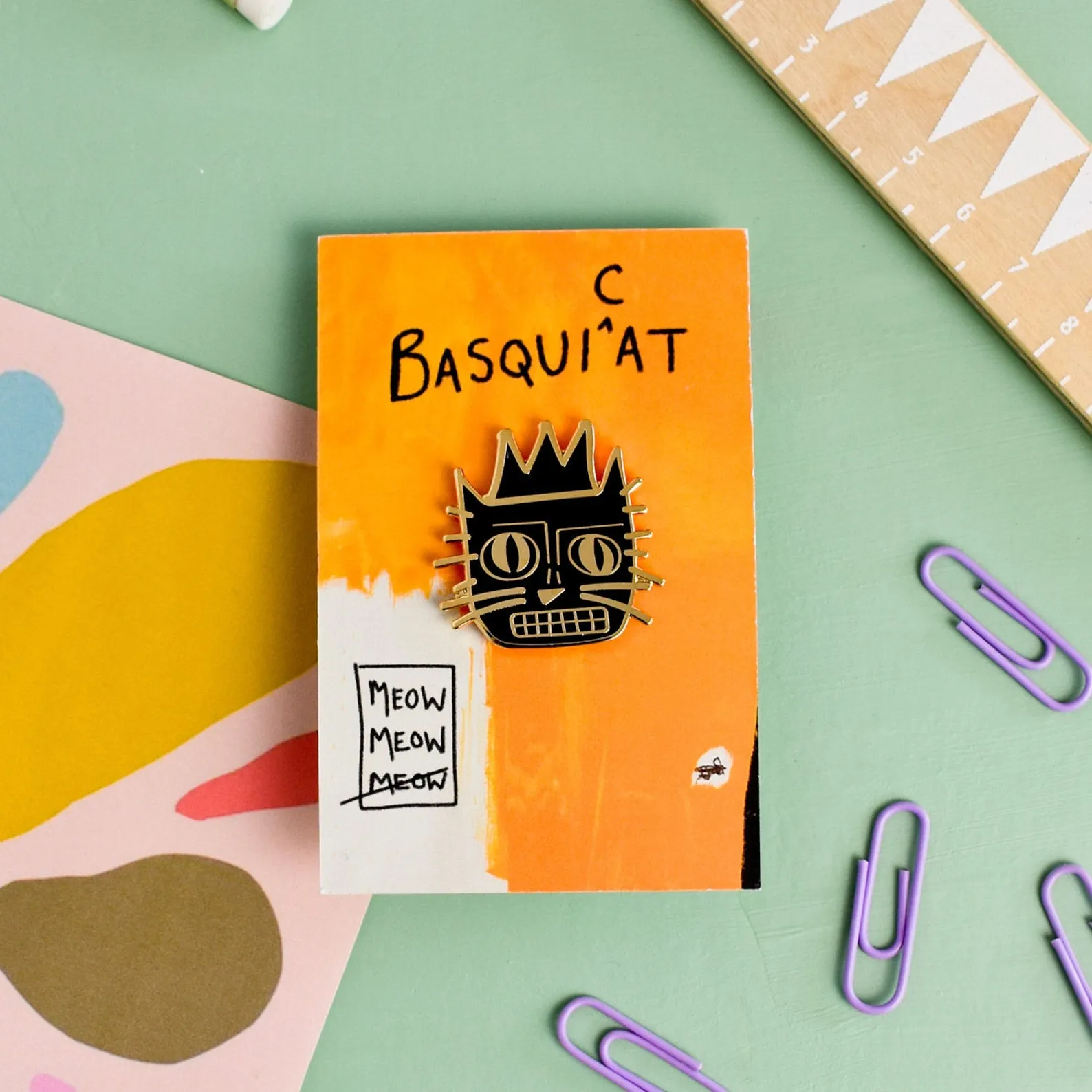 BasquiCAT Cat Artist Enamel Pin