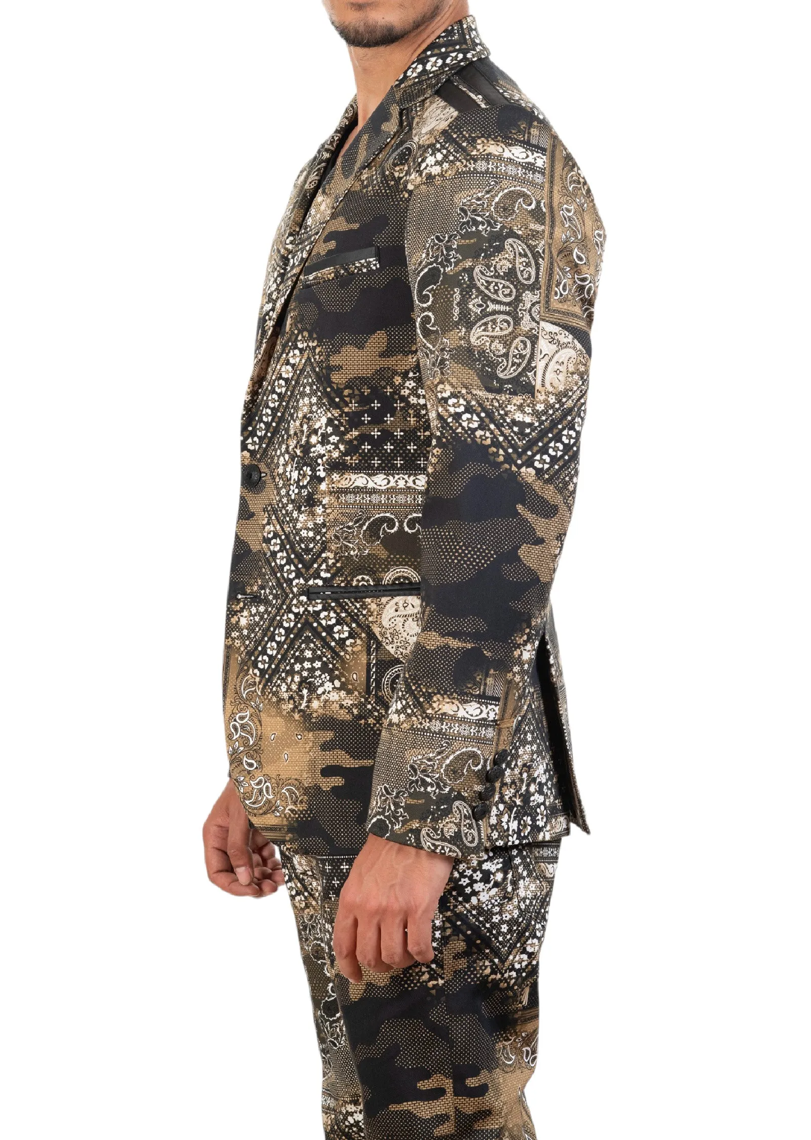 Beige Bandana Camo 2-Pieces Suit