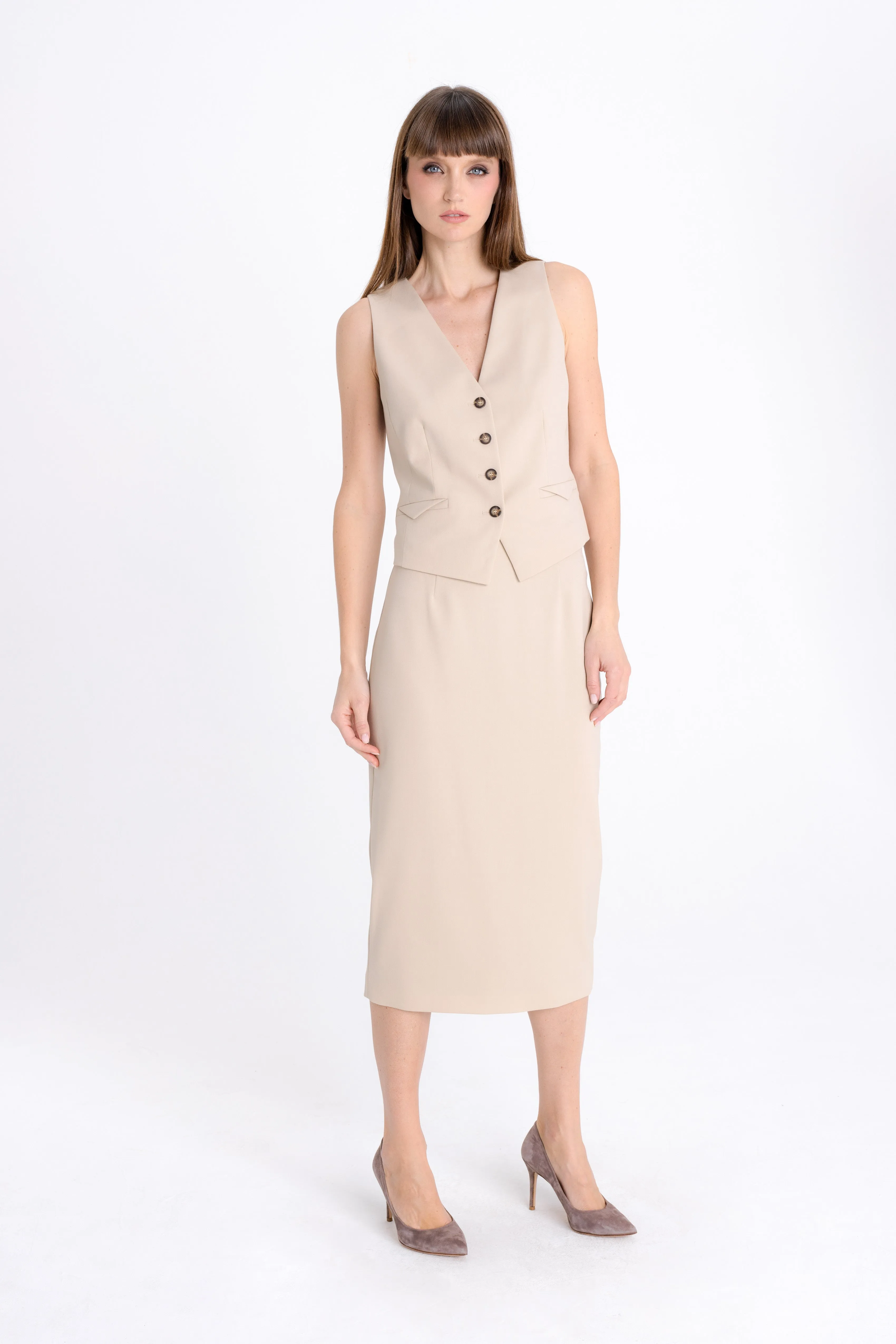 BEIGE PENCIL SKIRT