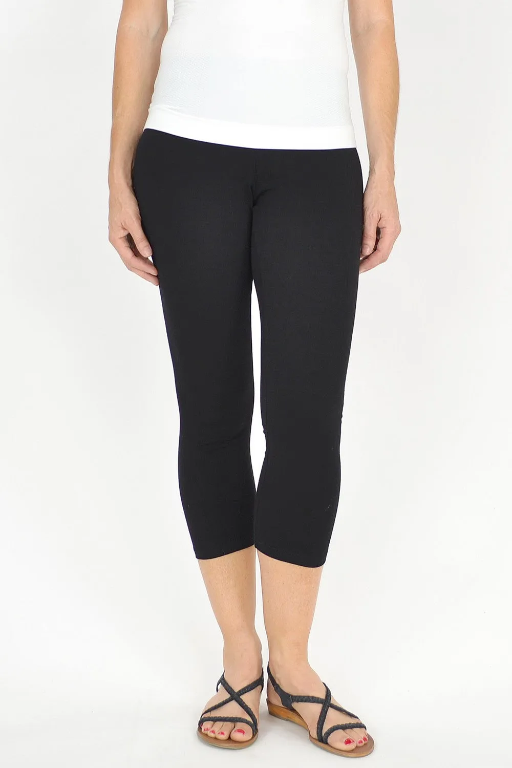 Black cotton 3/4 Leggings