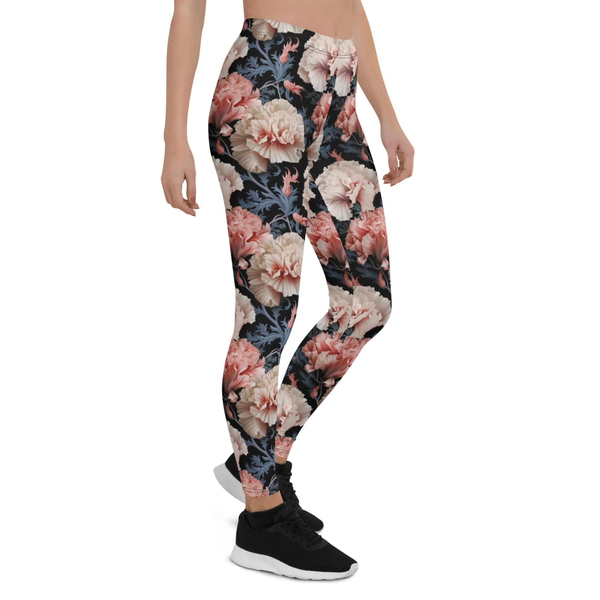 Blue Leaf Carnation Leggings