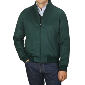 Bottle Green Cashmere Zip Blouson