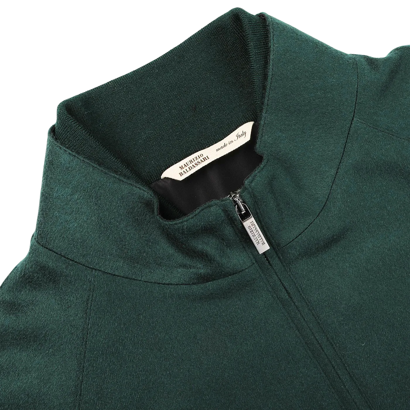 Bottle Green Cashmere Zip Blouson