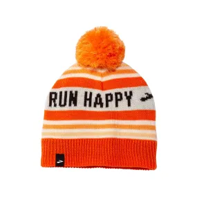 Brooks | Unisex Heritage Pom Beanie - Fluoro Flash Run Happy