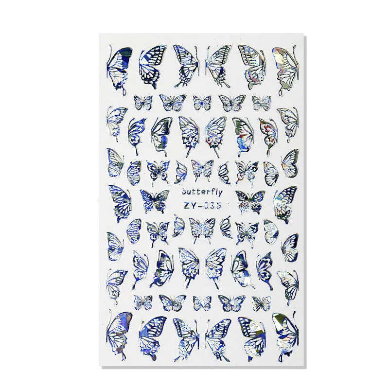 Butterfly Holographic Gold/Silver Nail Art Decoration Stickers