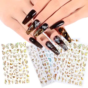 Butterfly Holographic Gold/Silver Nail Art Decoration Stickers