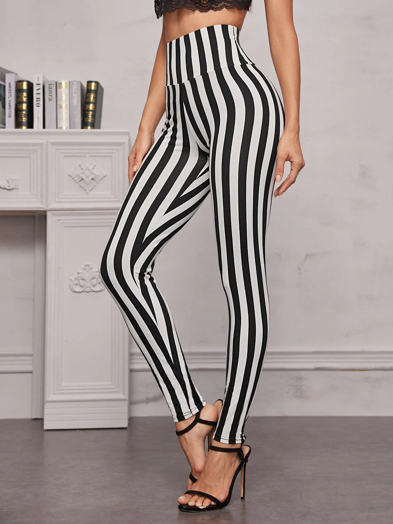 Casual Striped Long Women Leggings