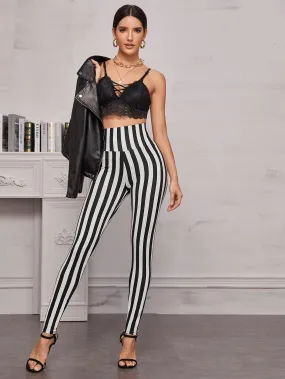 Casual Striped Long Women Leggings