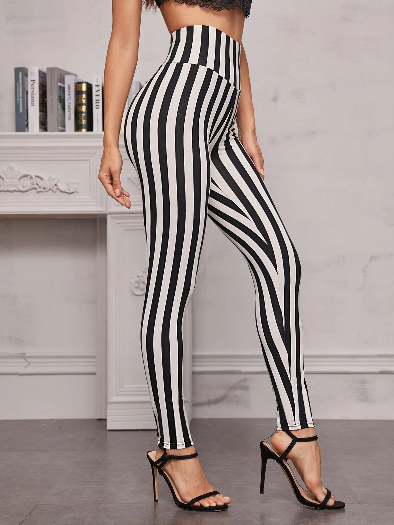 Casual Striped Long Women Leggings