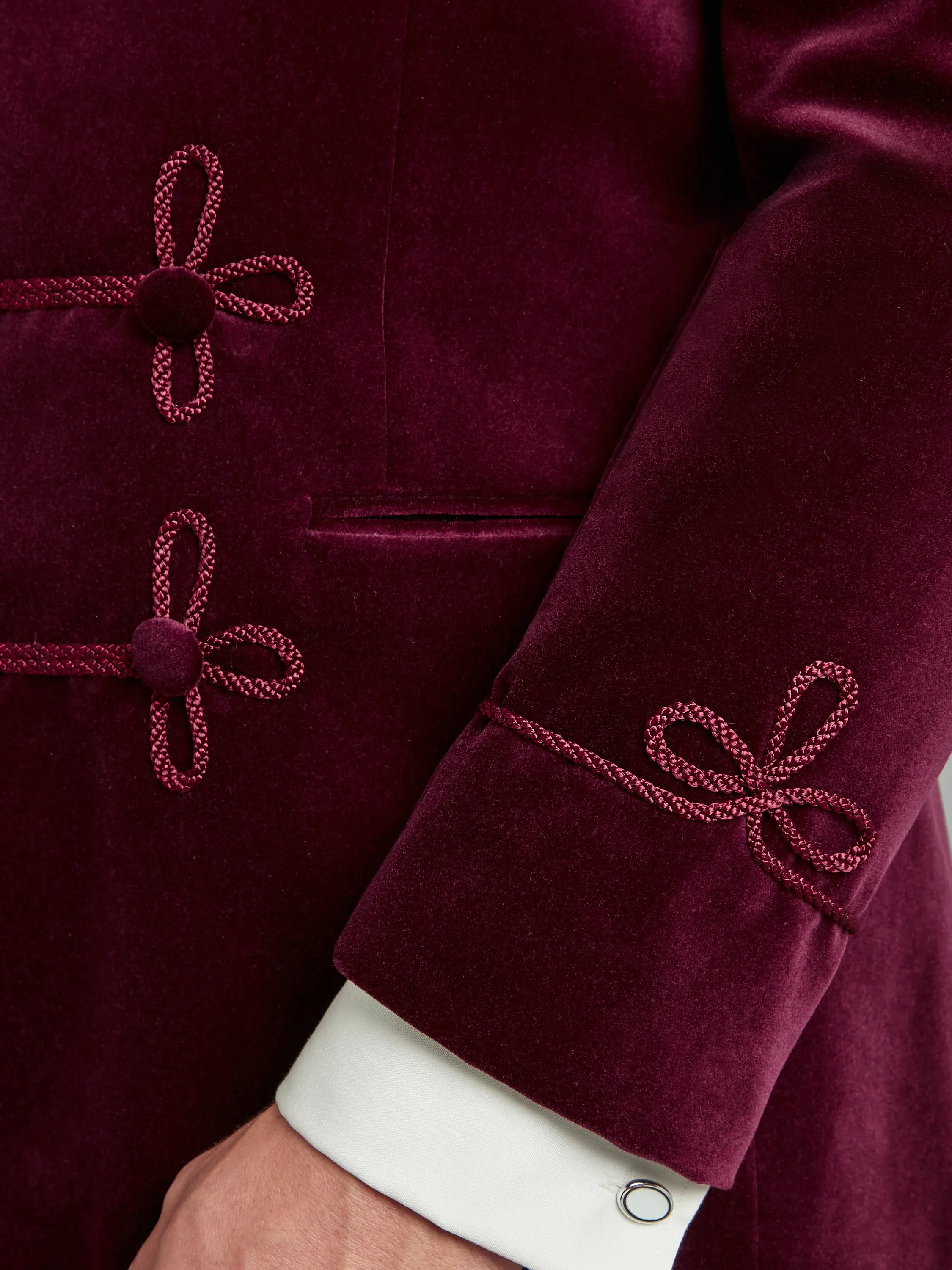 Caversham Smoking Jacket - Burgundy Velvet