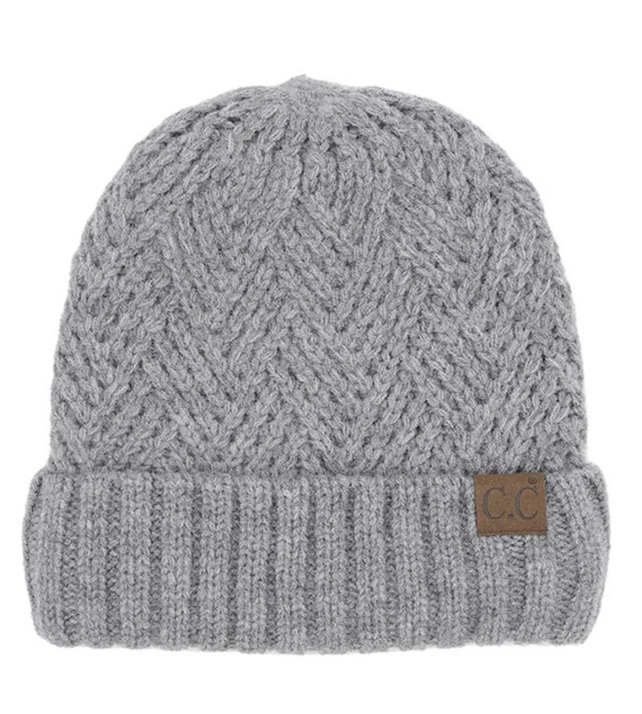 CC Cross Cross Patter Cuff Beanie- Melange Grey