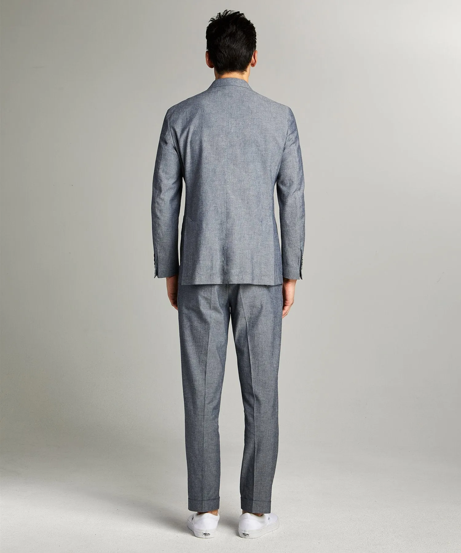 Chambray Traveler Suit Jacket in Indigo