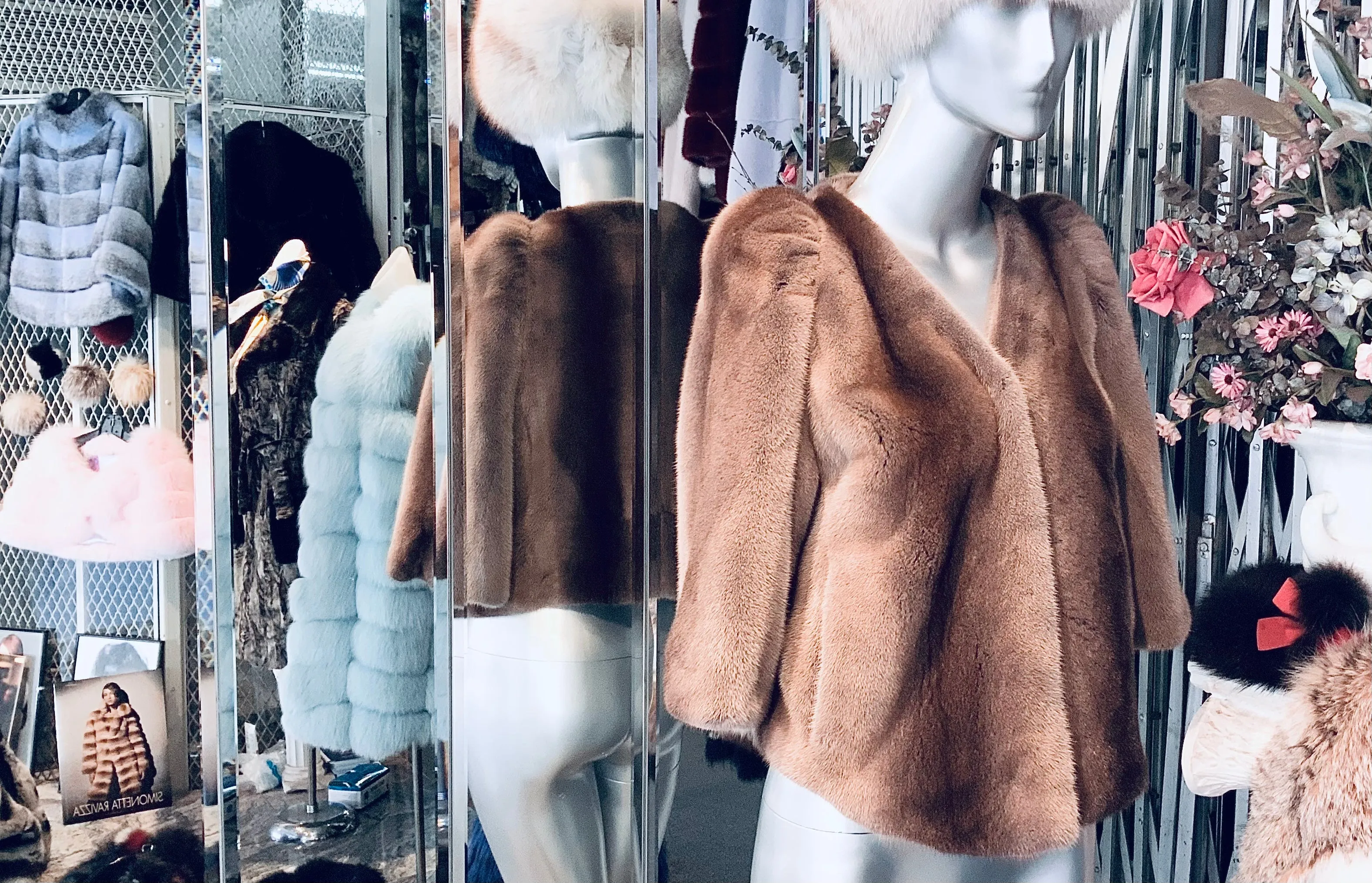 Champagne Taupe Beige Mink Fur Bolero Ruched Shoulders