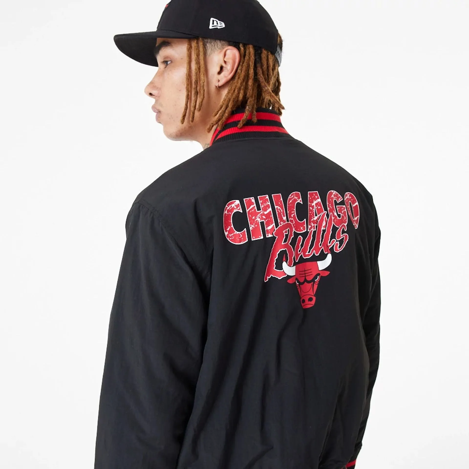 Chicago Bulls Team Script Black Bomber Jacket