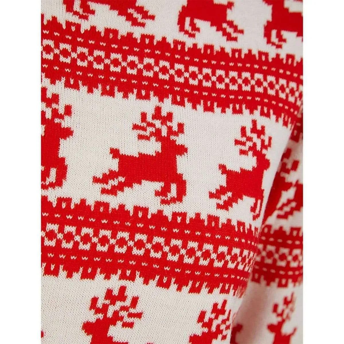 Christmas Leaping Reindeer Print Womens Christmas Jumper