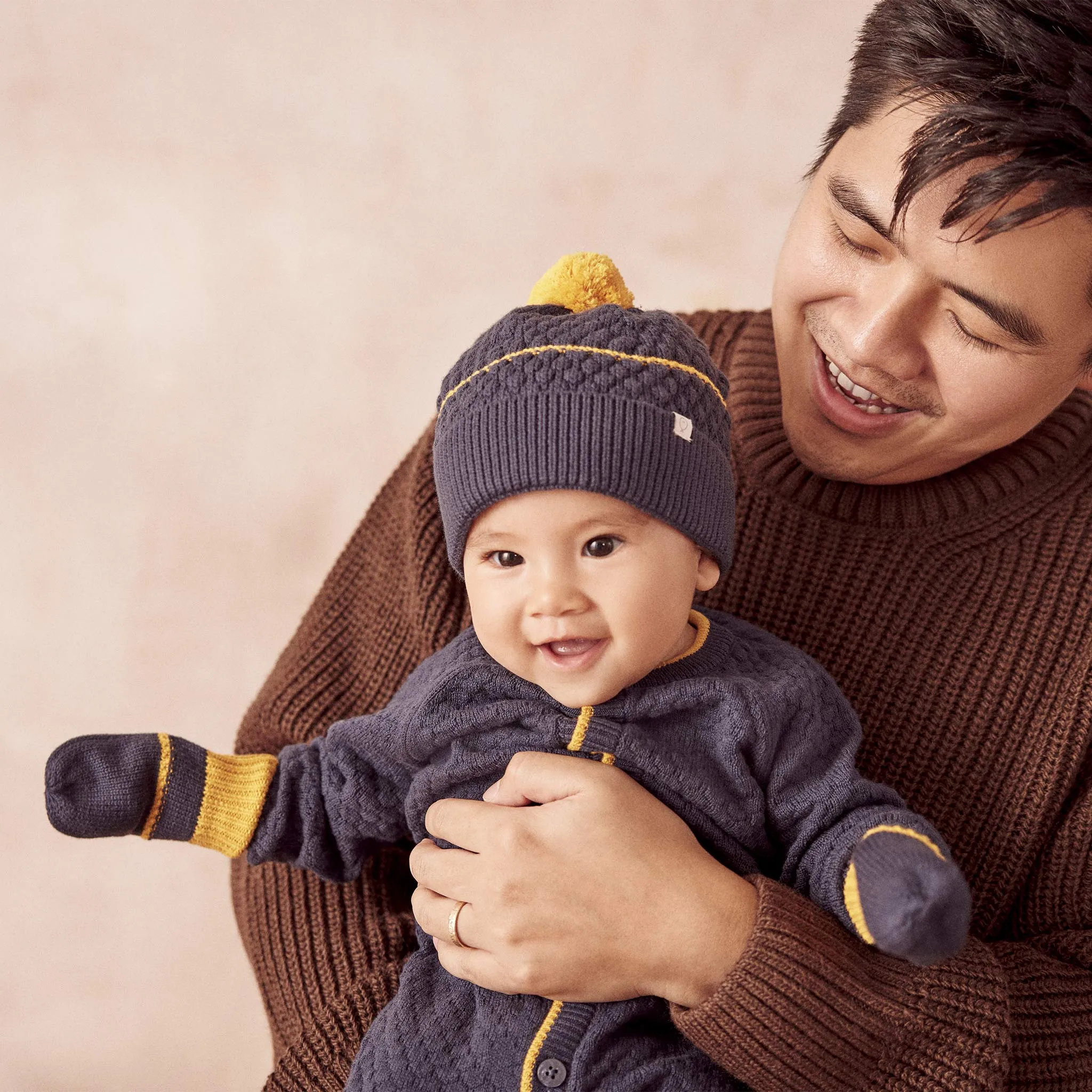 Chunky Knit Beanie Hat & Mittens Set