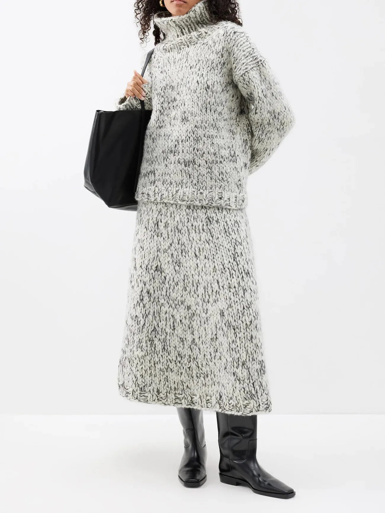 Chunky-knit Wool-blend Midi Skirt and Jumper