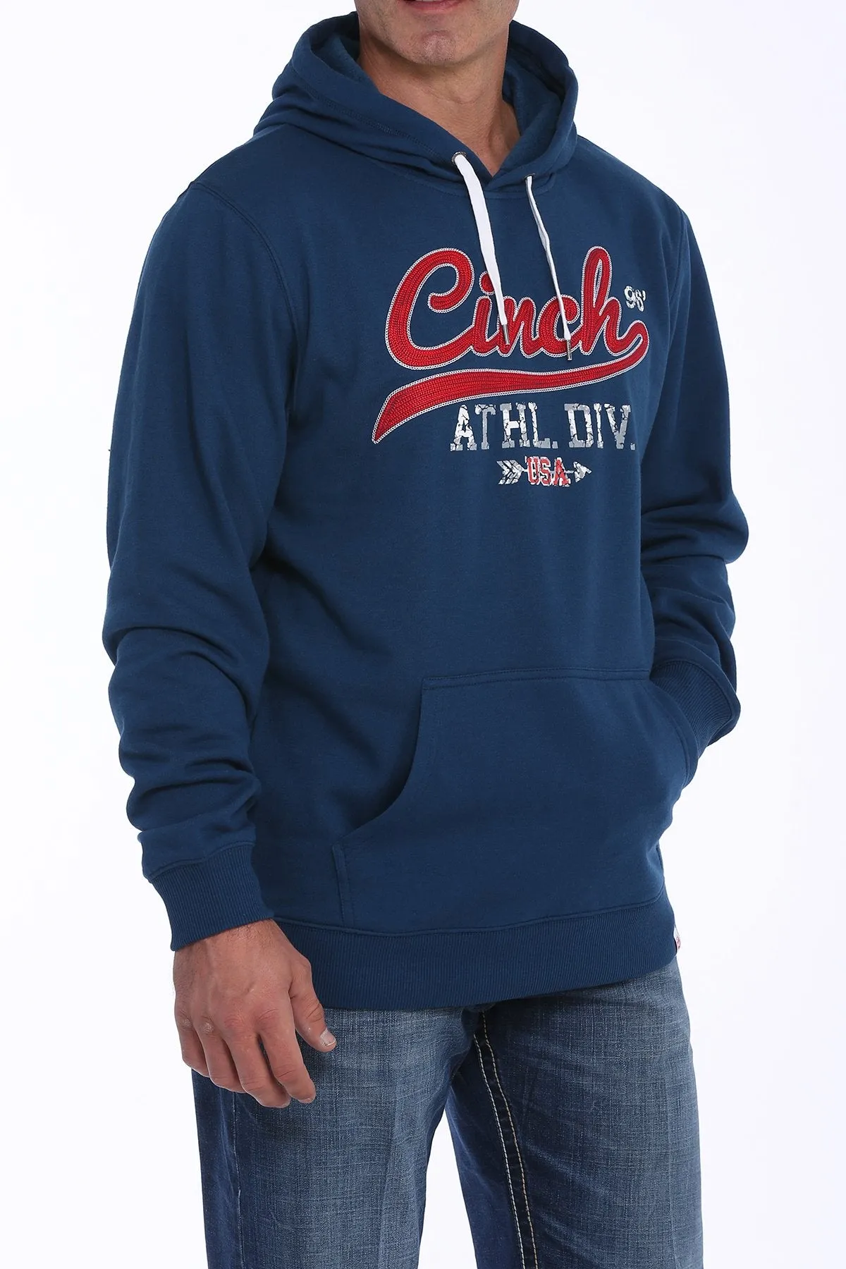 Cinch Mens Logo Hoodie-Navy