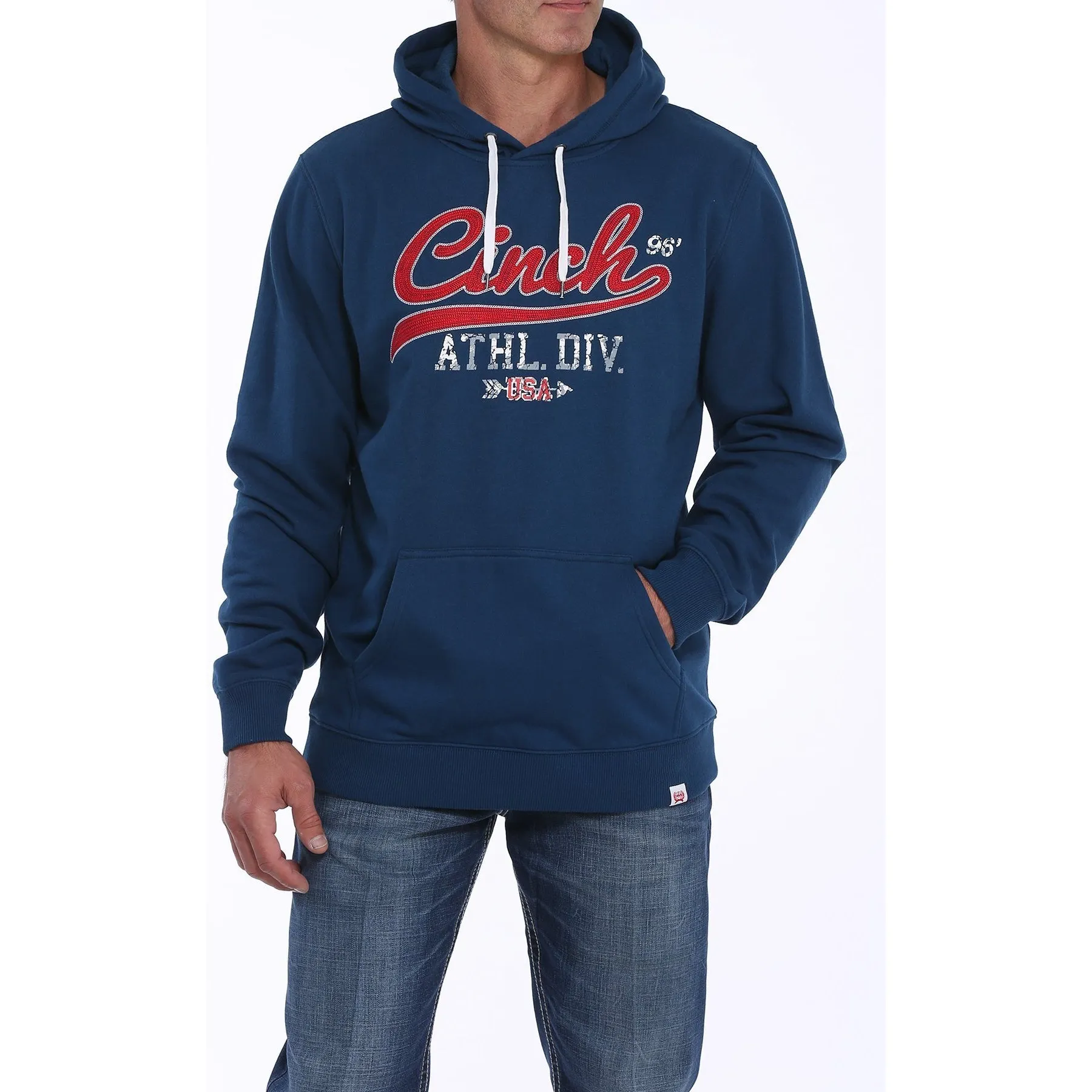 Cinch Mens Logo Hoodie-Navy