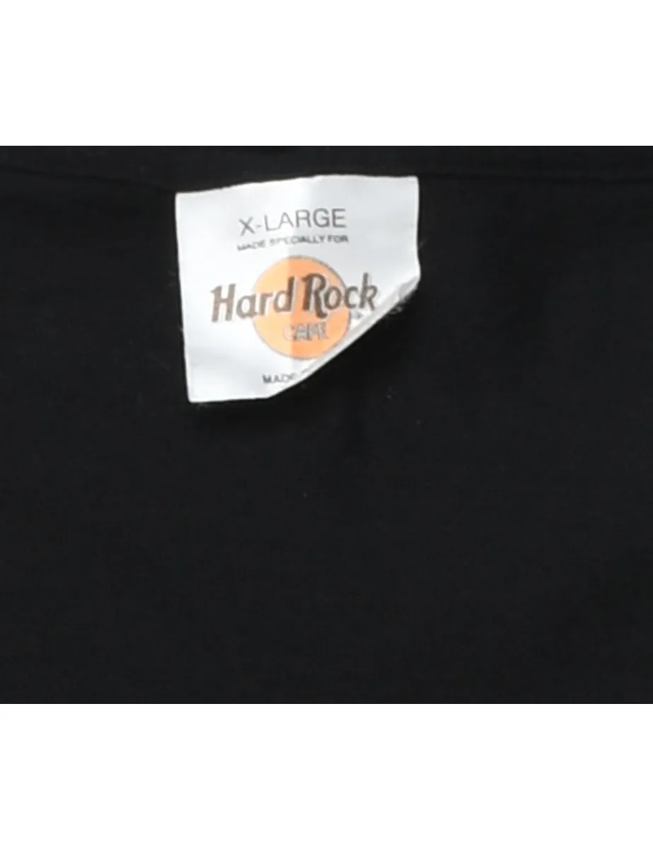 Classic Black Hard Rock Printed T-shirt - XL