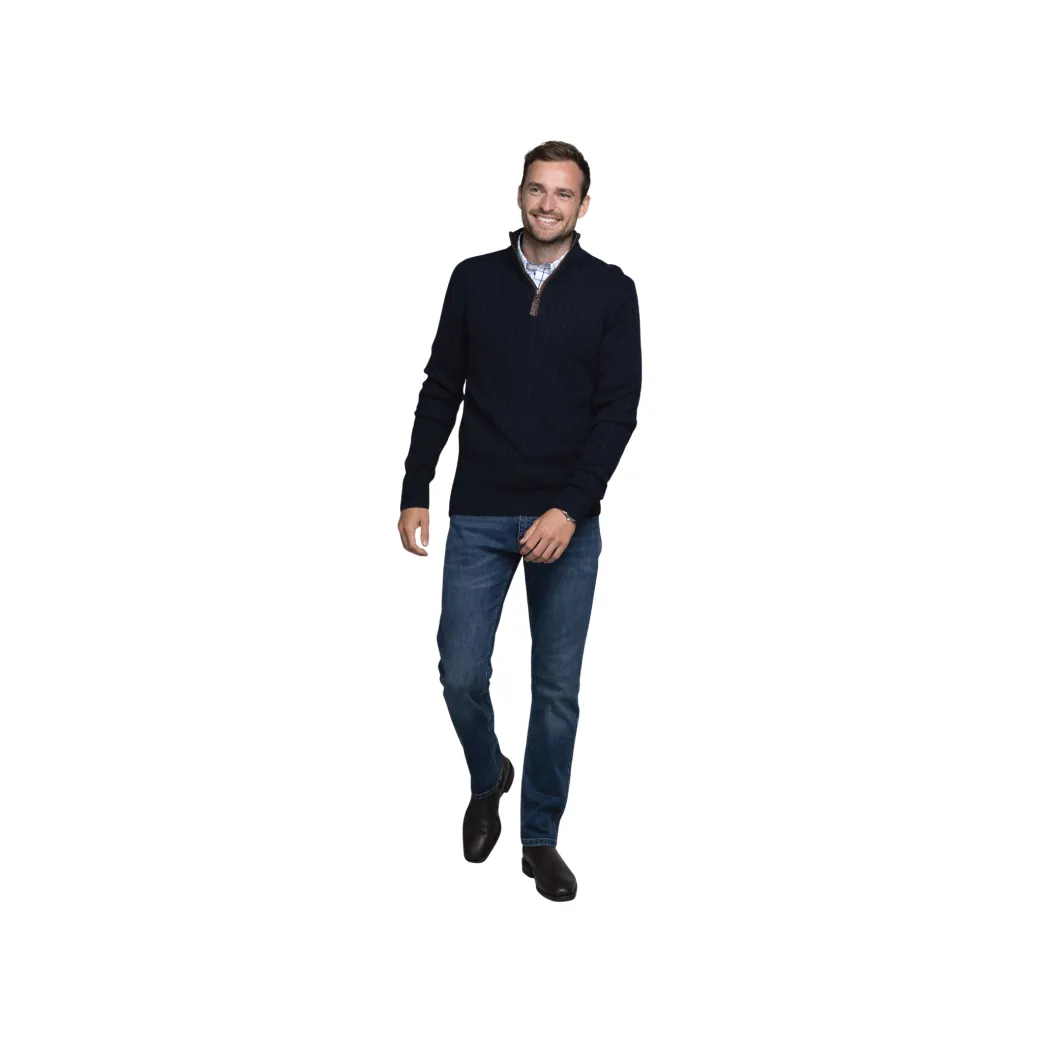 Cotton Cashmere Cable 1/4 Zip Jumper