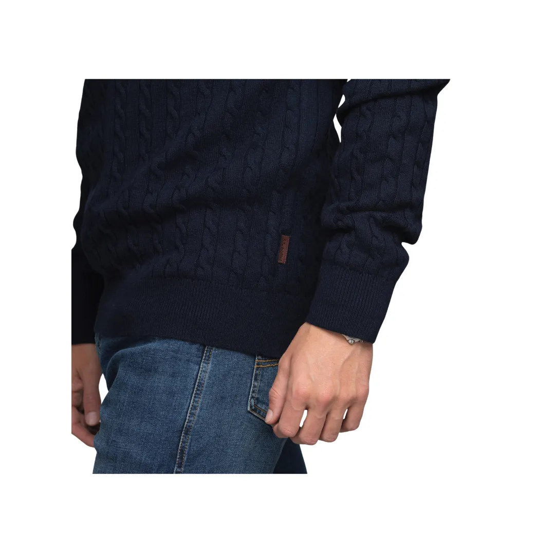 Cotton Cashmere Cable 1/4 Zip Jumper