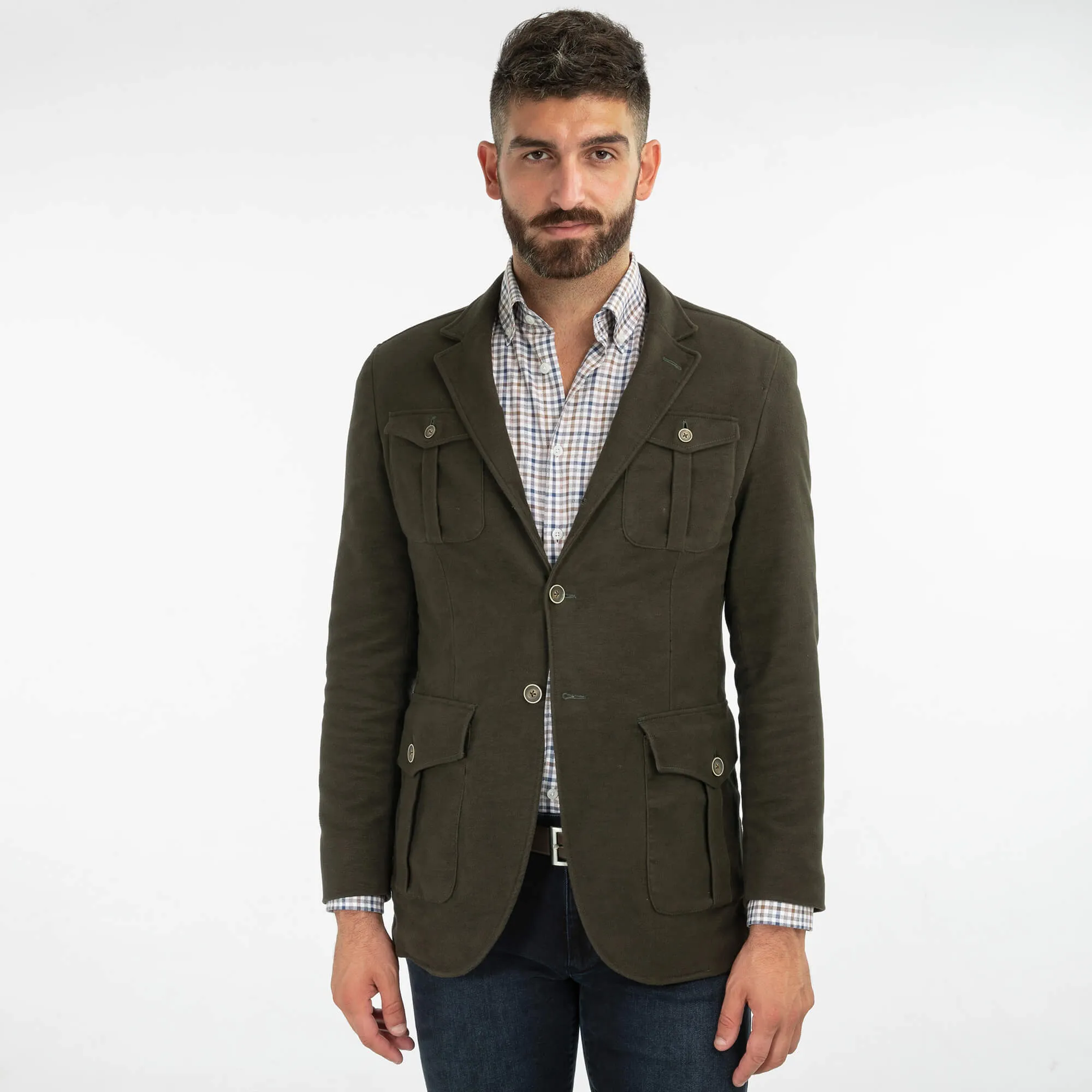 Dark Olive Moleskin Safari Jacket