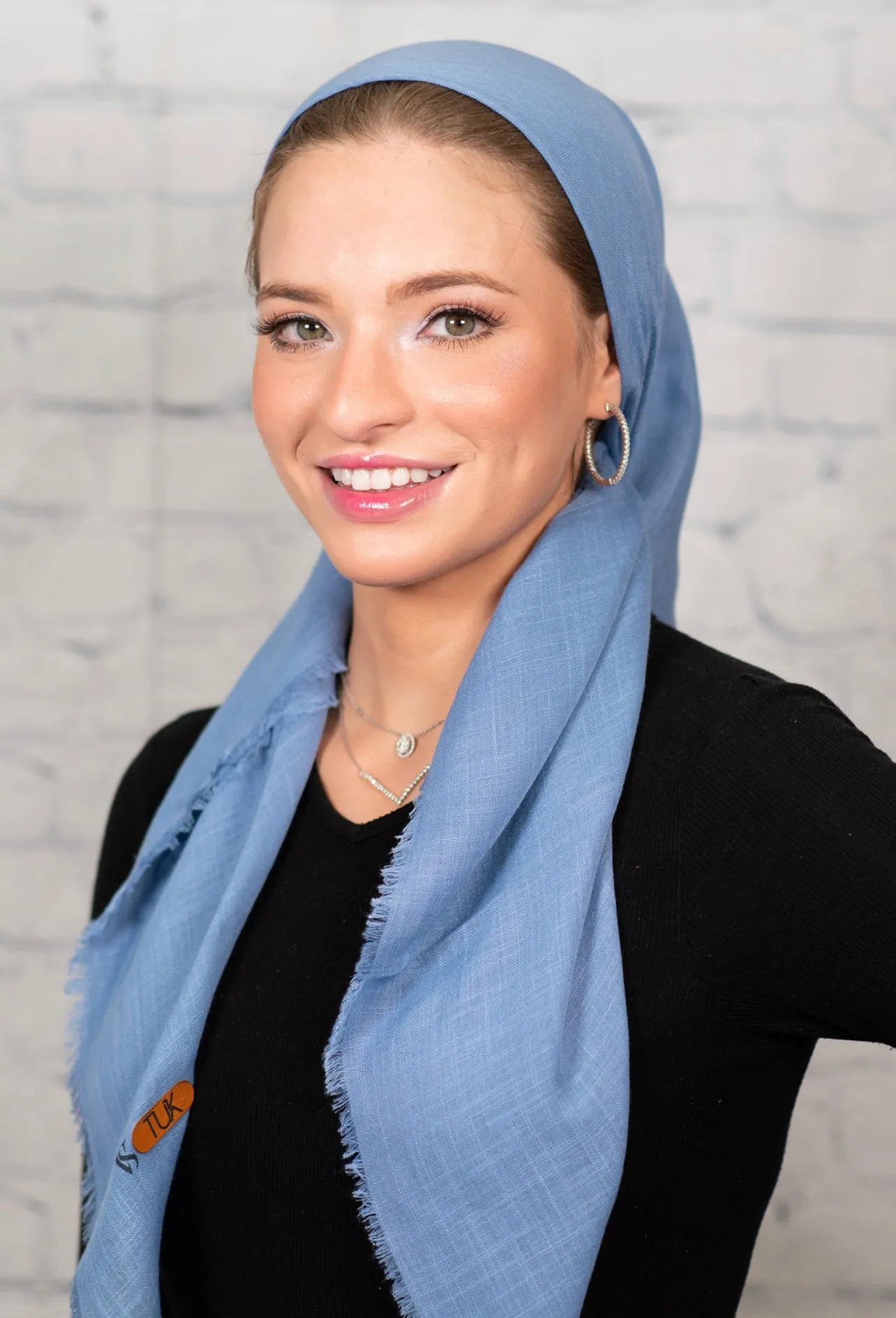 Denim Solid Fringe Head Scarf