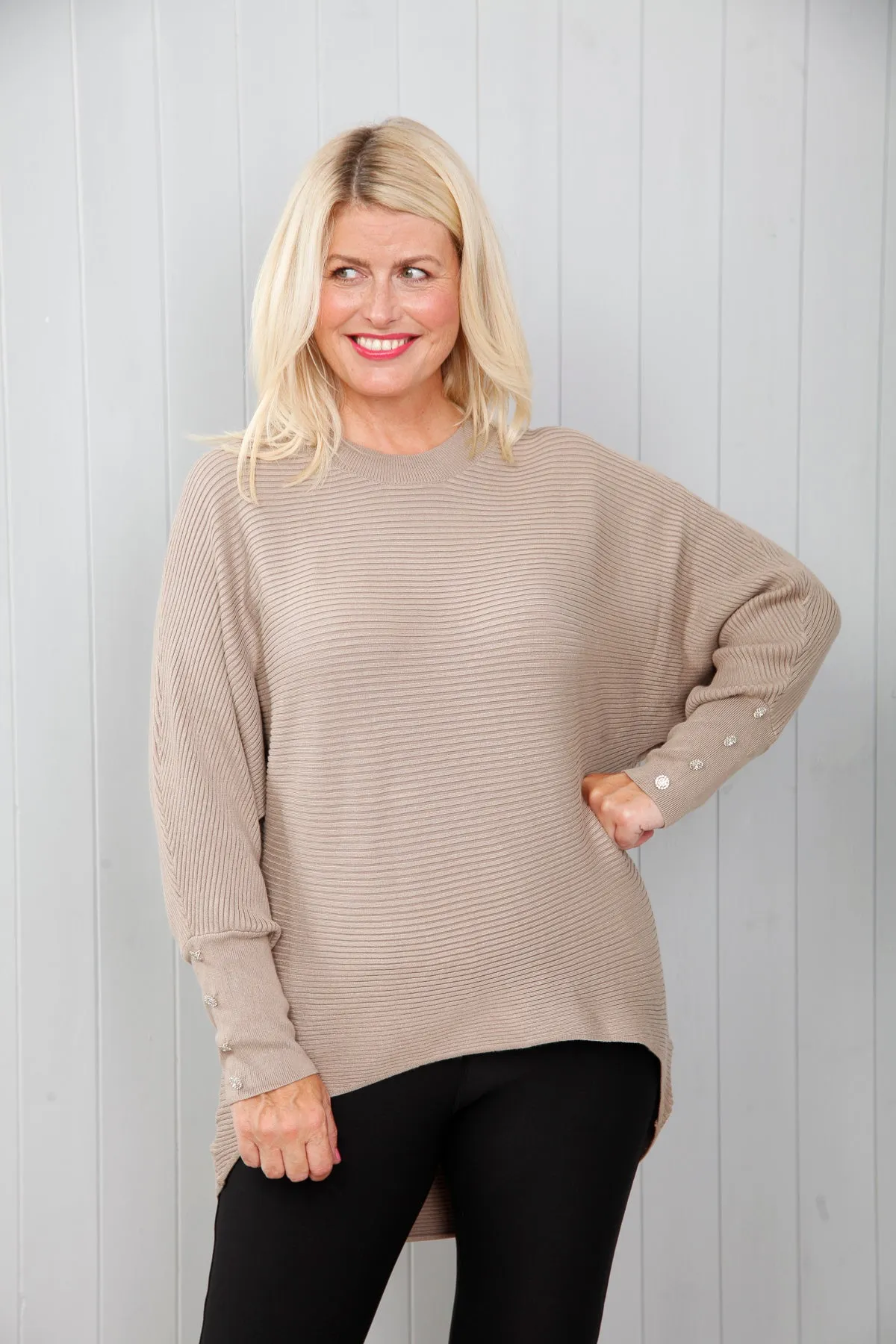 Desiree Diamante Jumper Beige