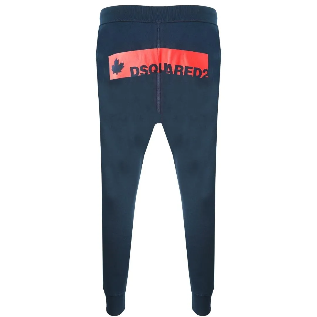 DSQUARED2 Maple Leaf Branded Navy Sweatpants