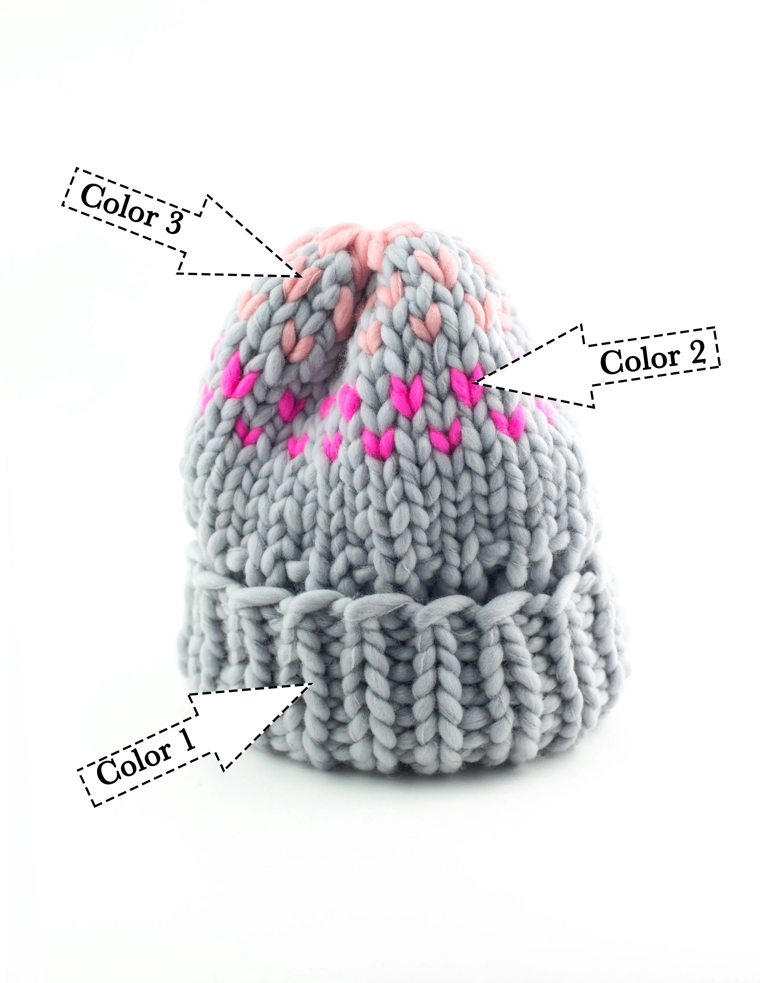 Edelweiss Hat with 3 colors - Merino