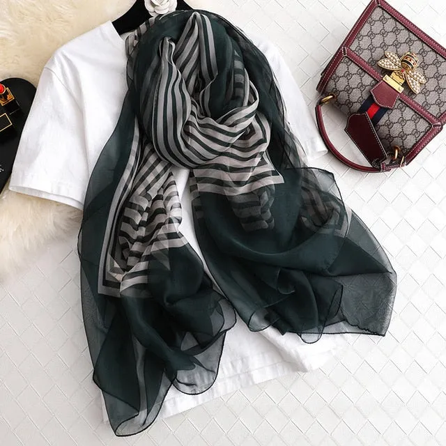 Fashion Silk Scarf Printed Bandana Shawl #LS-1