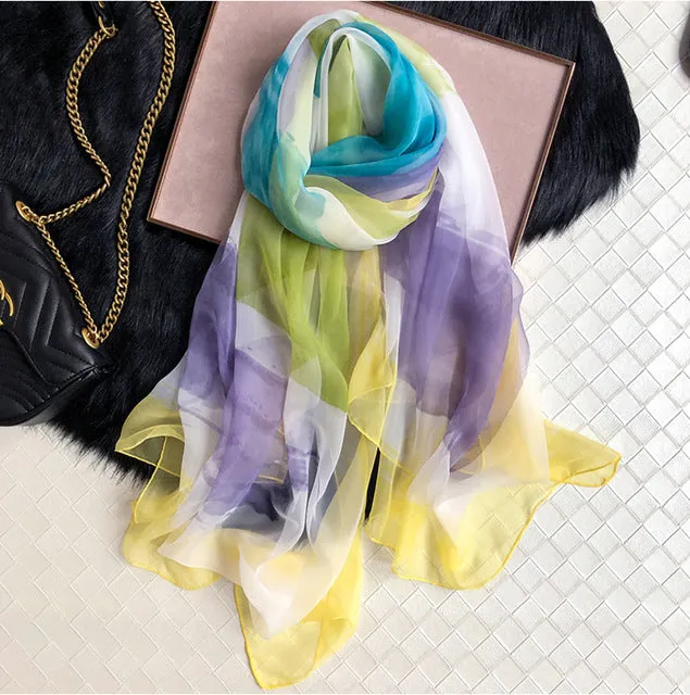 Fashion Silk Scarf Printed Bandana Shawl #LS-1