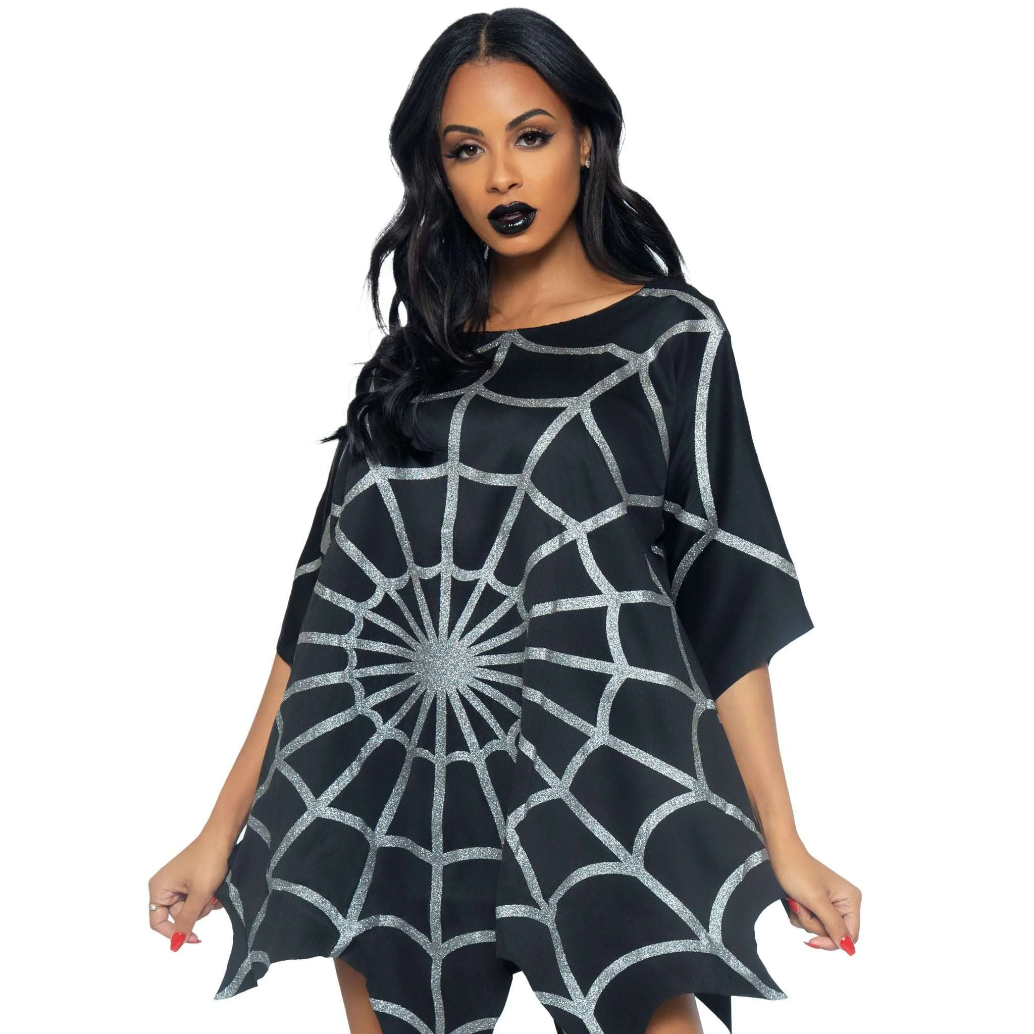 Glitter Web Women's Poncho