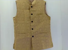 Gold Brocade Nehru Jacket Size 44